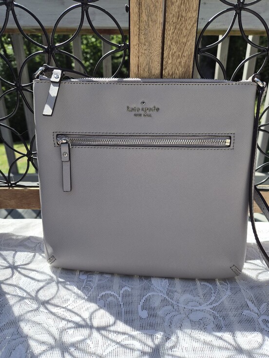 kate spade Handbags - kate spade New York Grey Saffiano Leather Crossbody Bag